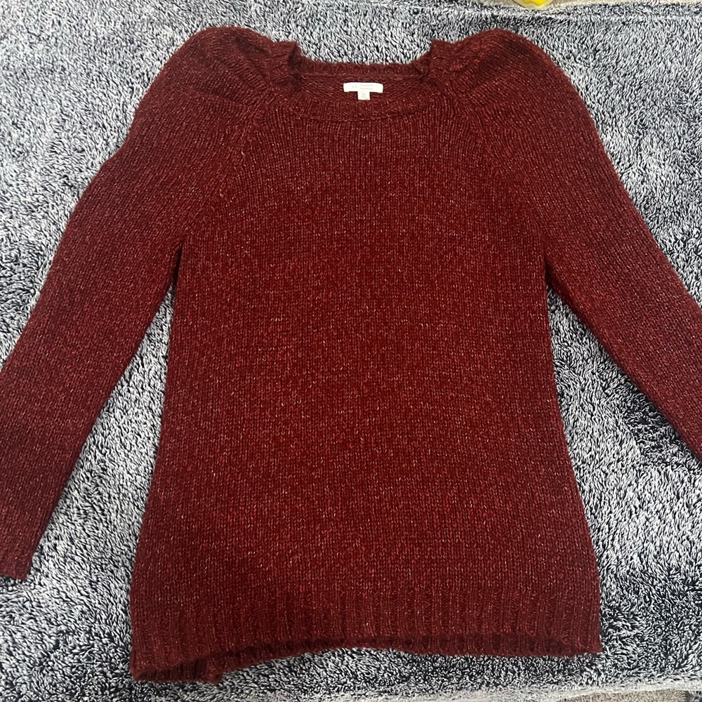 Lauren Conrad Maroon Puff Sleeve Sweater or Mini Knit Dress